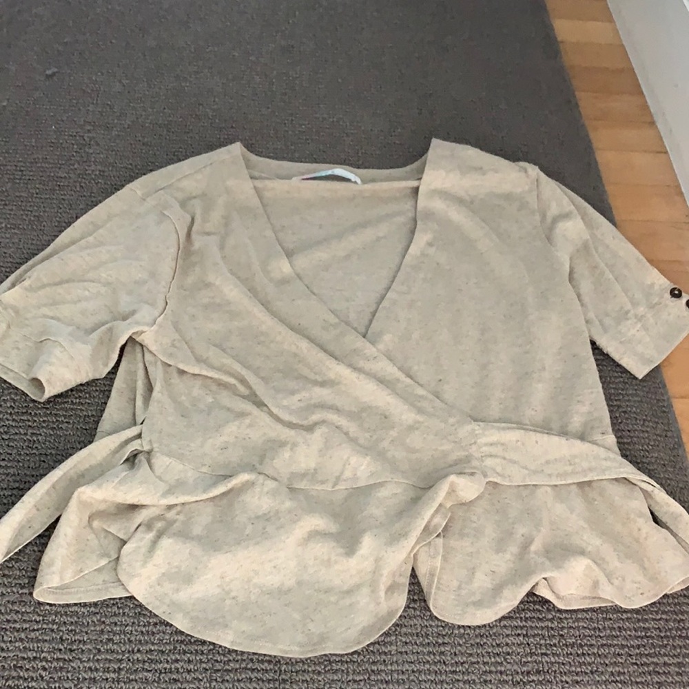 Free People Short Sleeve Wrap Top